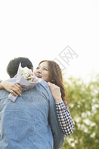 树韩国负责人情人情侣约会快乐高清图片素材