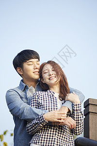 成年男子公园韩国情人情侣约会夫妇高清图片素材