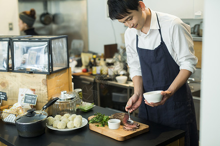 就职典礼开店自由雇佣制在咖啡馆工作的人食品业务图片素材