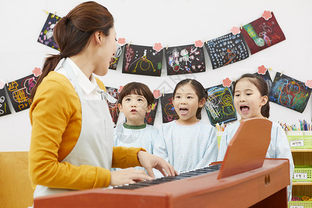 评价韩国卡塔米特幼儿园孩子老师韩语学院高清图片素材