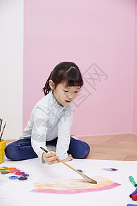 创意绘画的小女孩图片