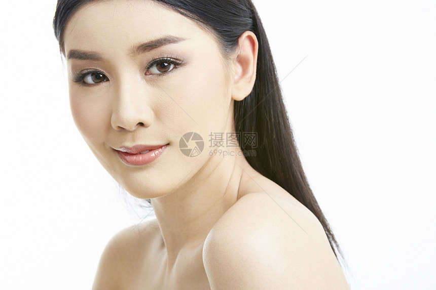 注视镜头保湿美人亚洲女美容系列图片