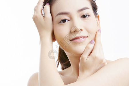 美容店医学美容青春亚洲女美容系列粉底霜高清图片素材
