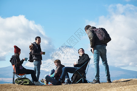 通体文稿空间休息富士山观看外国人图片