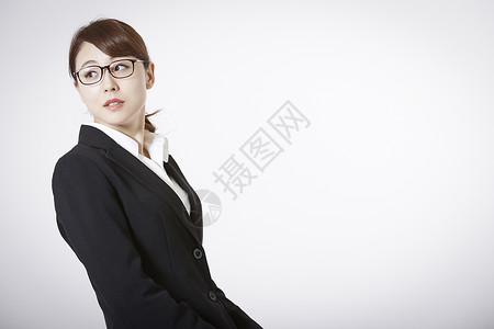 上班族商务女性戴眼镜图片