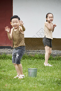 生活花园玩啥的孩子背景图片