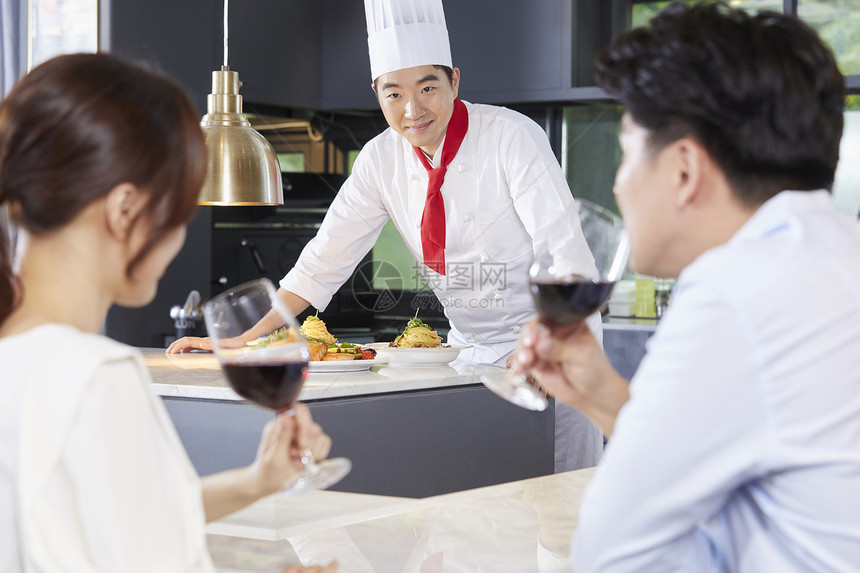 分钟制服埃特卡埃特拉餐厅夫妇厨师韩国人图片