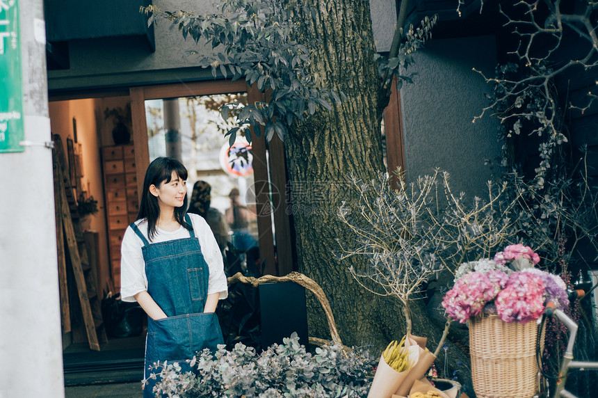 兼职工作漂亮花店女职工图片