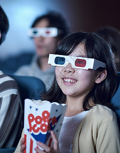 观众观看3d电影小孩高清图片素材