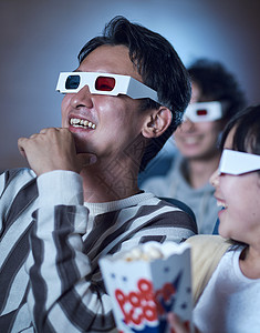观众观看3d电影享受高清图片素材