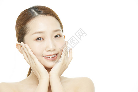 女性美容护肤面部展示可爱高清图片素材