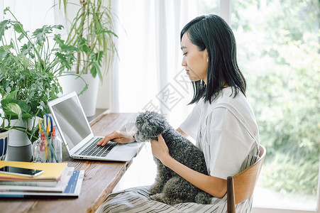 生机勃勃操作轻松生活与狗女人生意图片