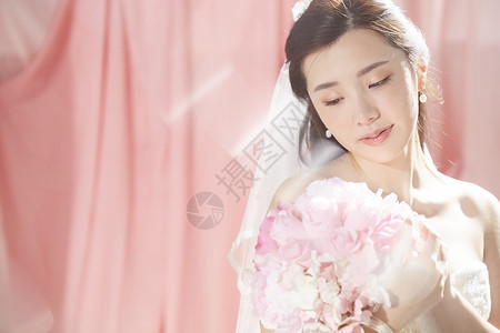 幸福新娘的浪漫婚礼年轻高清图片素材