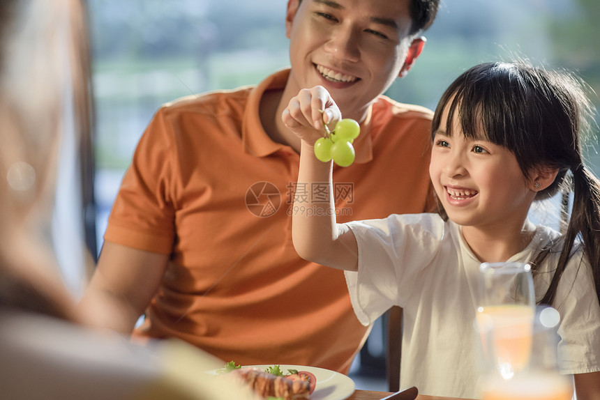 一家人其乐融融的在餐桌上吃饭图片