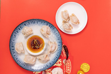 饺子水饺美食小吃背景图片