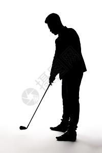 职场男性打高尔夫球剪影背景图片