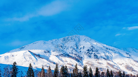 新疆喀纳斯景区雪山背景图片