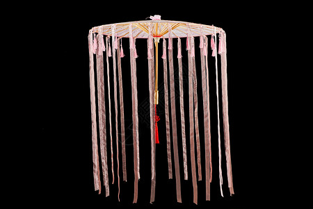 中国传统古风粉色流苏油纸伞图片