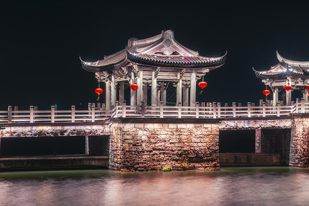 潮州广济桥夜景灯光秀图片素材