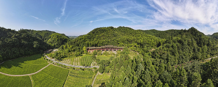 常德风景湖南常德桃花源5A景区全景图背景