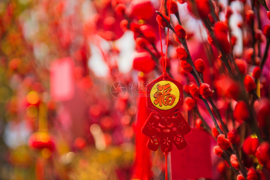 春节福袋挂饰布置图片