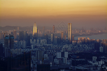 深圳城市日夜更替风景图片