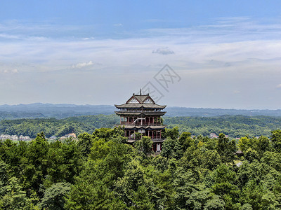 湖南常德桃花源5A景区航拍图片