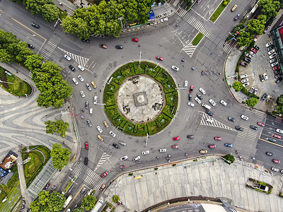俯拍湖南湘潭城市交通图片