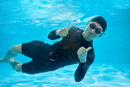 泳池潜水游泳教练水下游泳背景