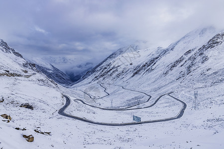 川西巴郎山雪山公路高清图片