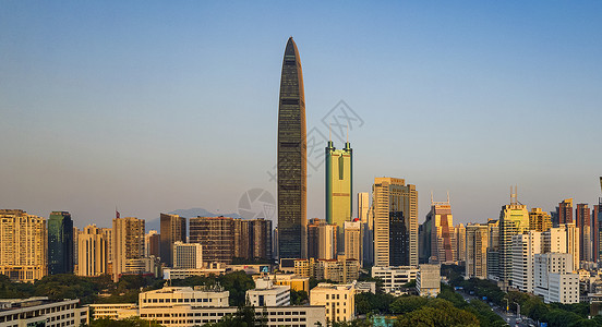 日落黄昏的深圳城市建筑背景图片