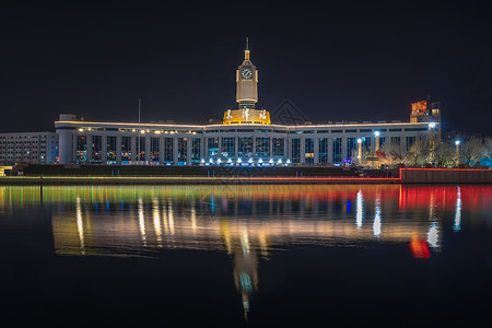 天津火车站夜景图片