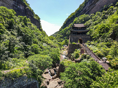 四川省剑门关风景区航拍剑门关国家森林公园高清图片素材