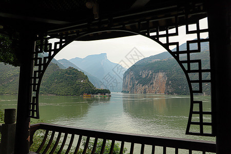 夔门重庆市奉节县白帝城景区背景