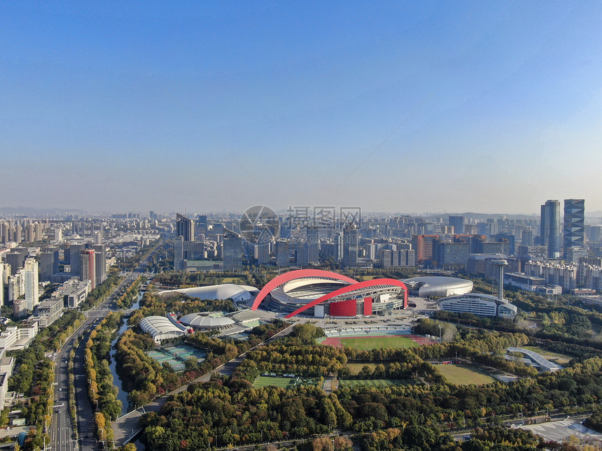 航拍江苏南京奥林匹克中心图片