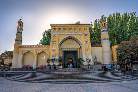 新疆喀什古城艾提尕清真寺景点高清图片素材