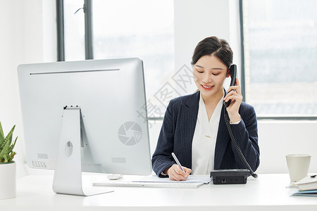 美女客服话务员服务通话记录形象高清图片