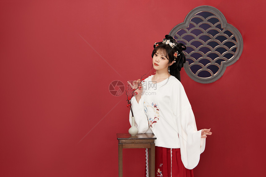 中国风古装梅花汉服美女图片