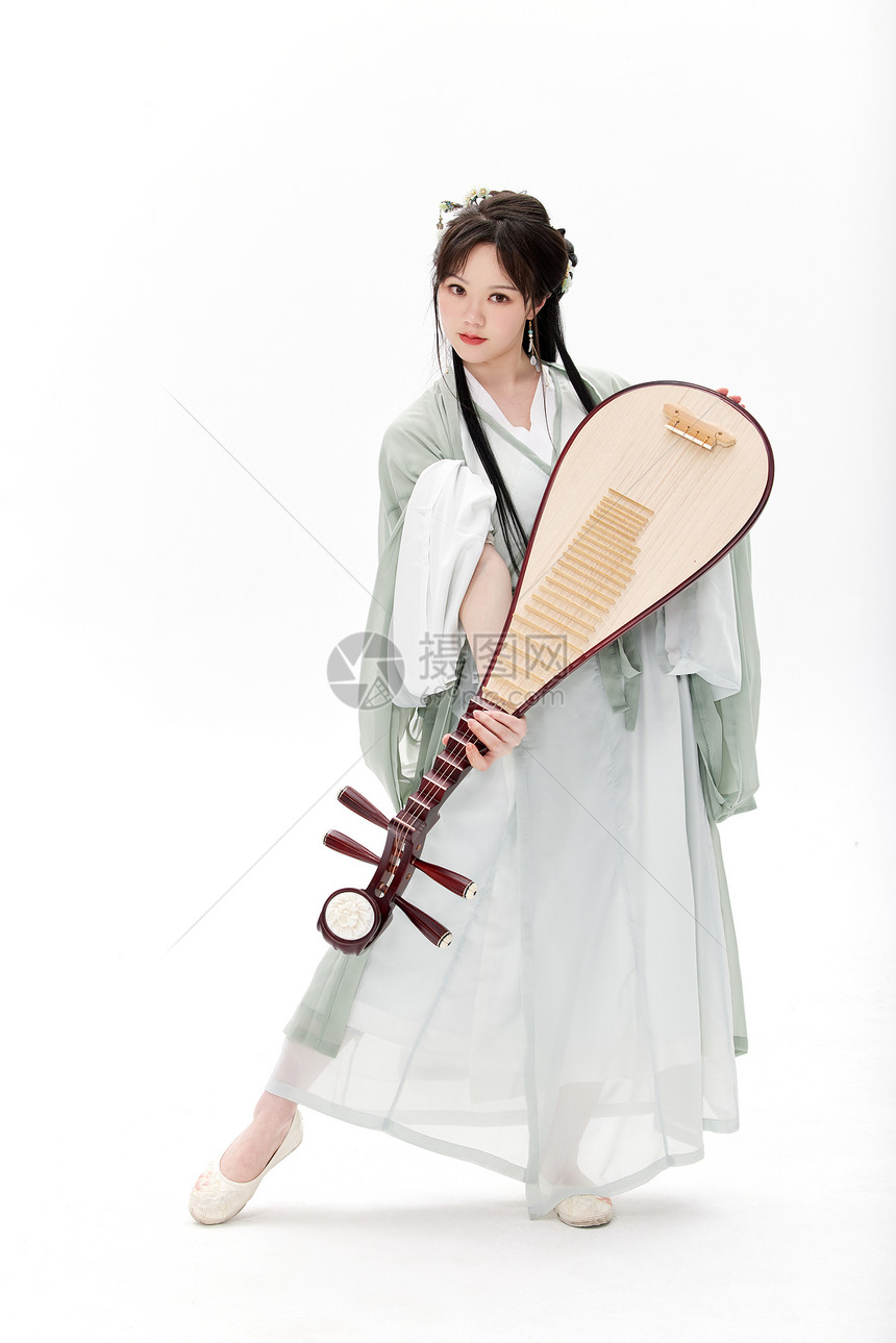 传统汉服美女弹琵琶图片