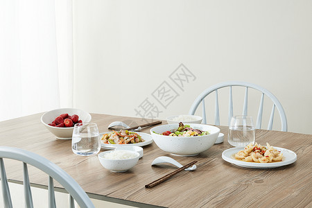 水果装饰边框餐桌上的美食背景