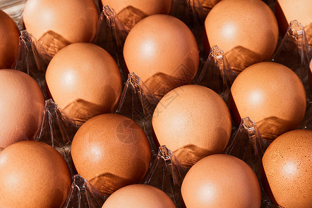 排列整齐的农家散养土鸡蛋高清图片