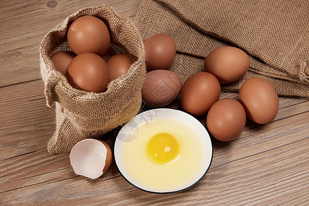 蛋袋农家土鸡蛋和鸡蛋黄背景