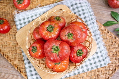 草莓柿子新鲜西红柿背景