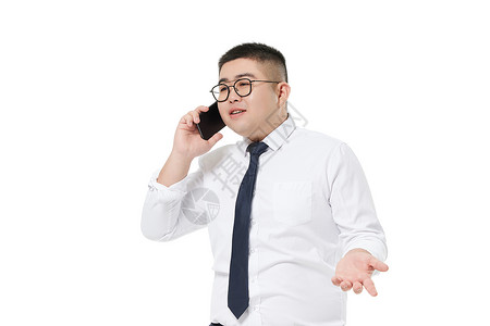 商务男青年用手机打电话图片