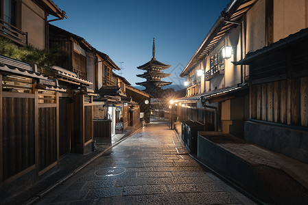 京都塔夜景日本京都八阪塔夜景背景