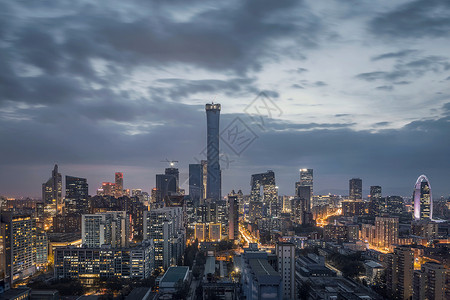 北京CBD风景城市风光灯光高清图片素材