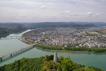 航拍四川南充阆中古城全景旅游高清图片素材