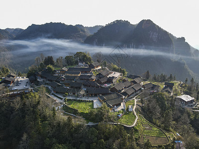 湖南湘西矮寨奇观5A景区航拍背景图片