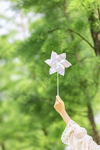 夏季清新小风车背景图片