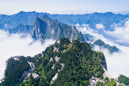 陕西5A景区西岳华山风光背景图片